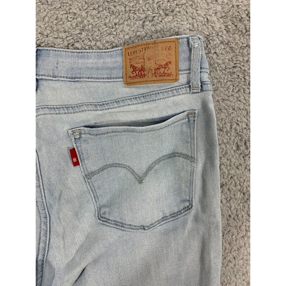 Levi's 711 Skinny 29x30 Light Wash Distressed Denim Blue Jean Pockets - Picture 10 of 16